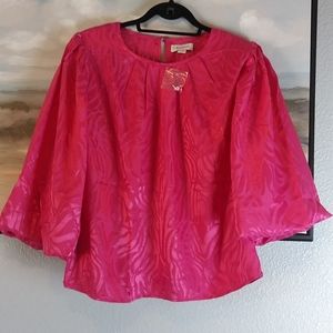 Pink Blouse with Balloon Sleeves